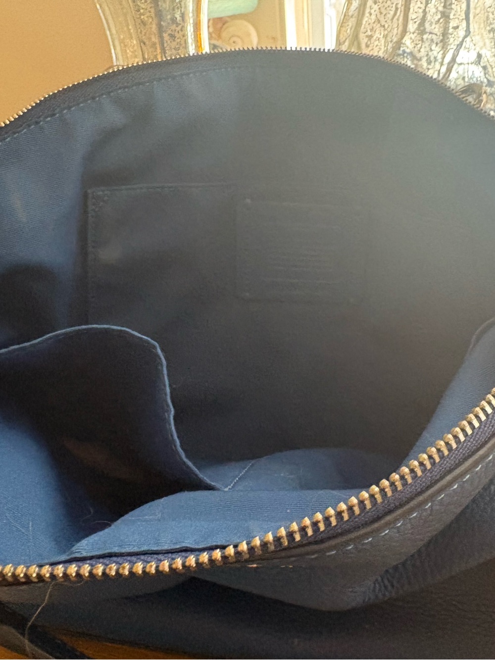 Coach Blue Pebbled Leather Sachet Bag - Picture 6 of 7